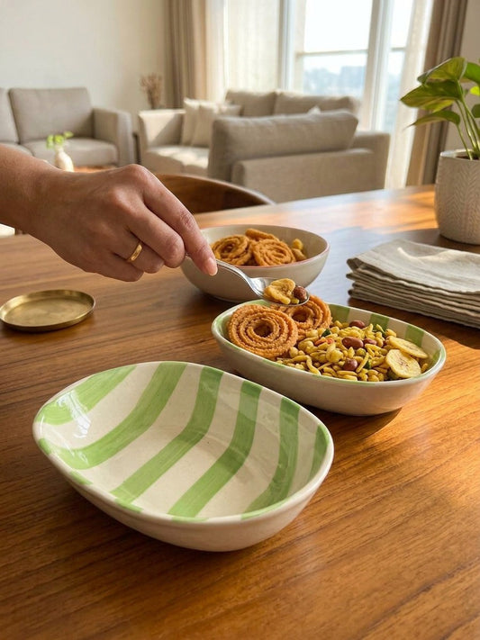 Light Green Candy Swirl Snack Bowl