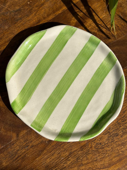 Light Green Candy Swirl Snack Plate (Set of 2)