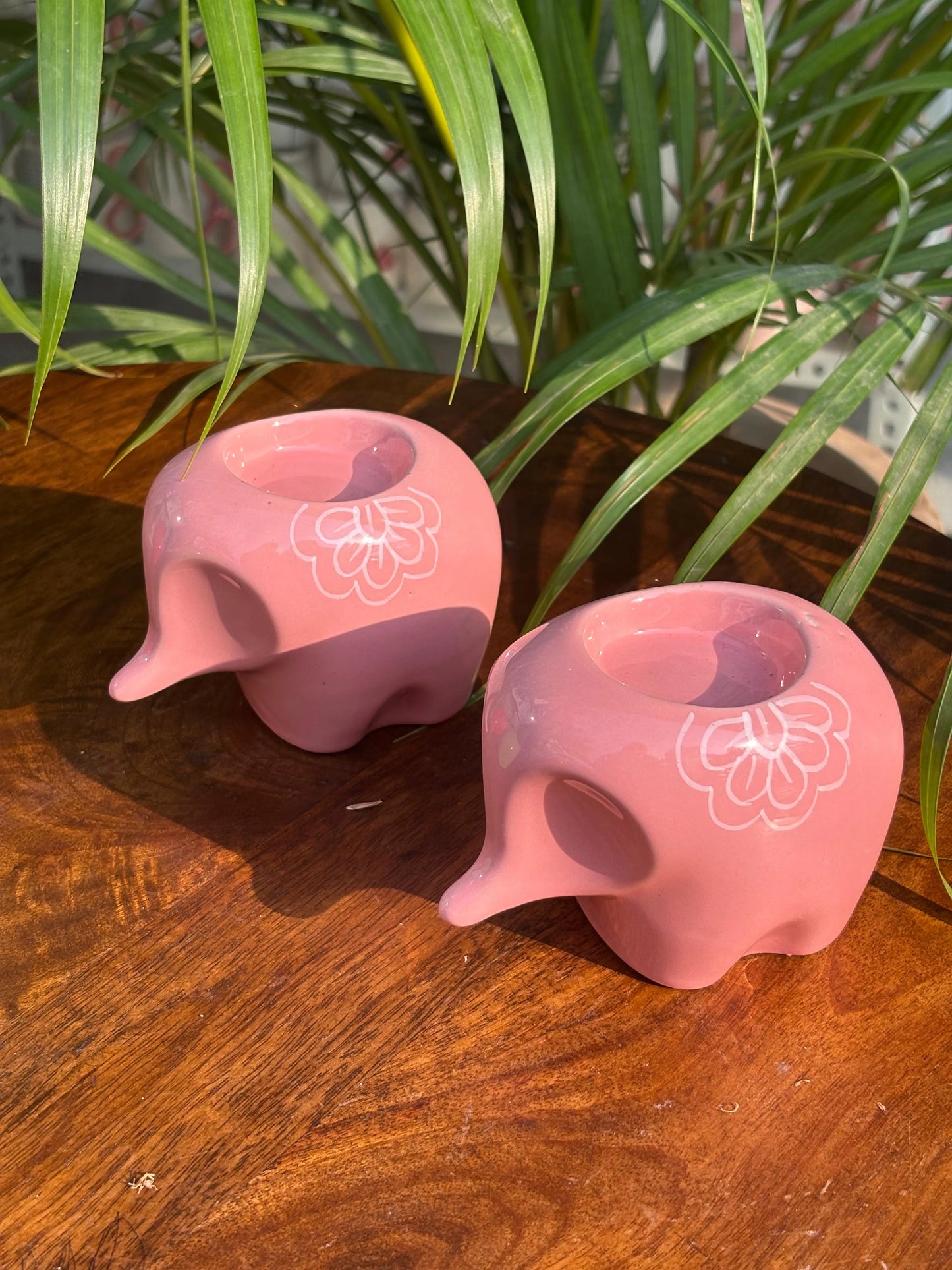 Lil’ Ele Glow Tea Light Holders-Pink (Set of 2)
