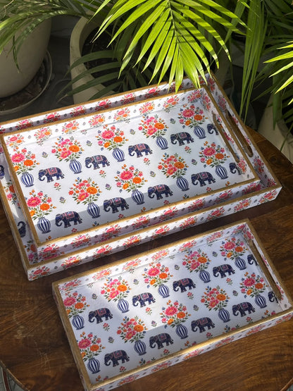 Maharaja Royale Wooden Tray Set (Set of 3)
