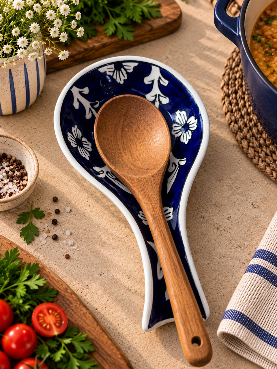 Midnight Blossom Spoon Rest