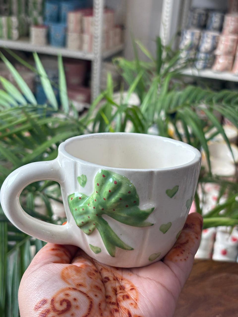 Mint Bow Charm Mug