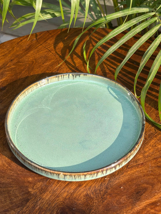 Mint Green Glaze Snack Plate/Platter