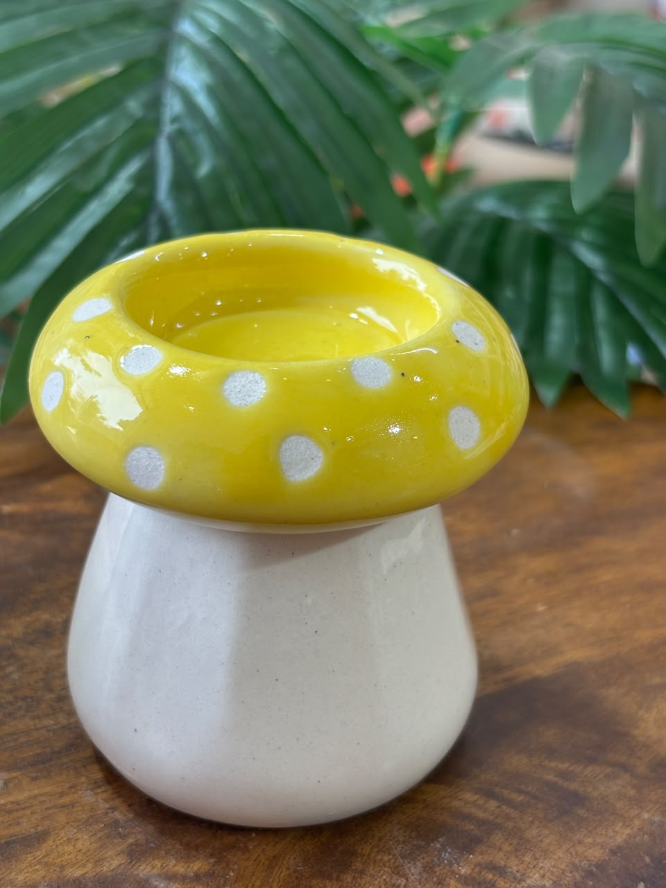 Mushroom Glow Yellow Tealight Holder – Set of 2