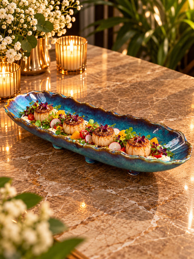 Mystic Lagoon Ceramic Long Serving Platter