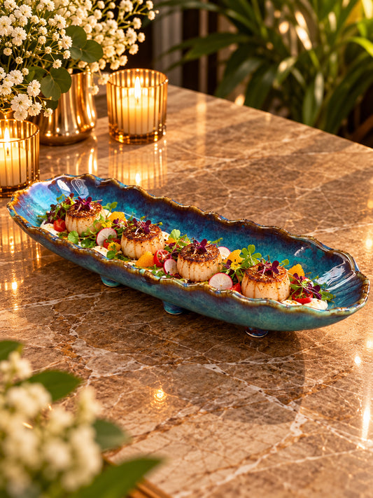 Mystic Lagoon Ceramic Long Serving Platter
