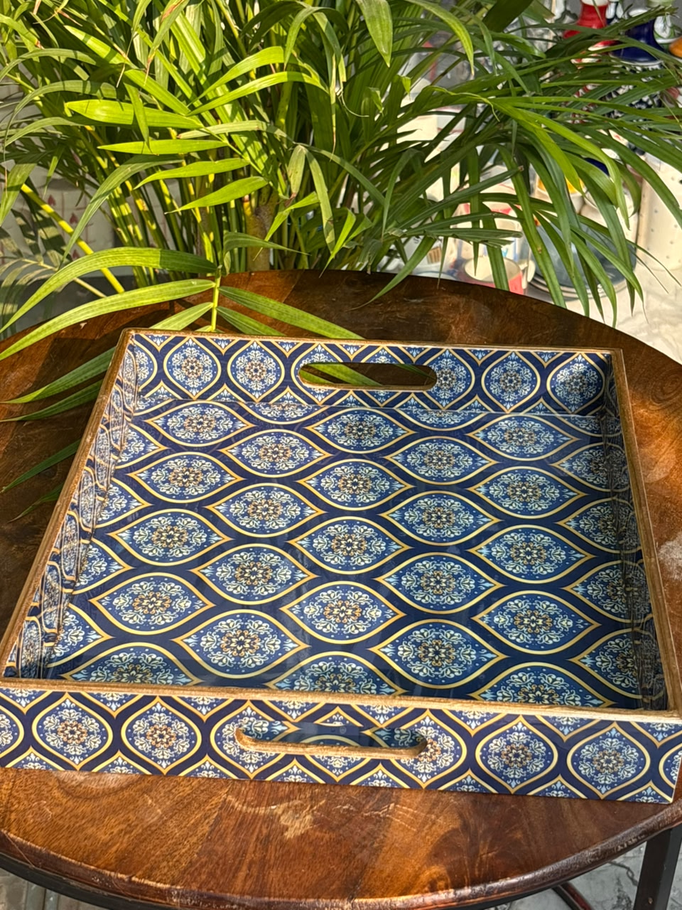 Noor-e-Neel Luxury Tray Set (Set of 2)