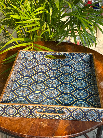 Noor-e-Neel Luxury Tray Set (Set of 2)
