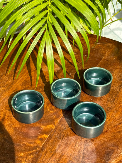 Olive Green Dip Bowls Set (Set of 4)