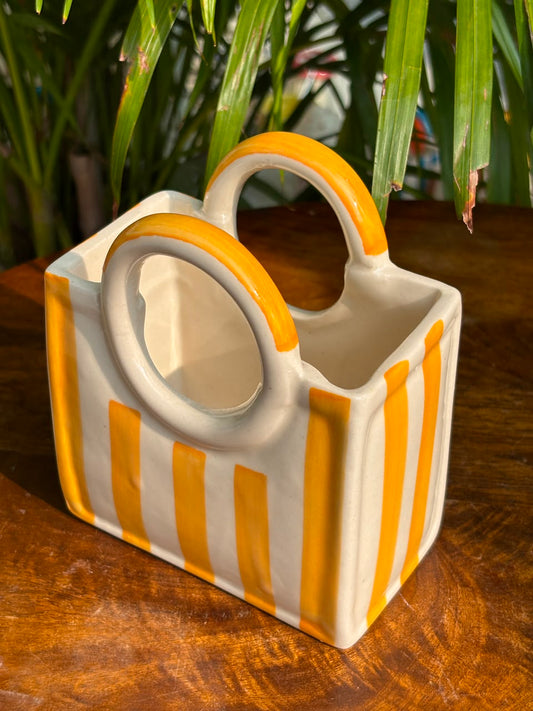 Orange Stripe Cutlery Holder