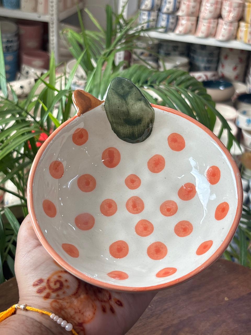 Orange Leaf Charm Snack Bowl