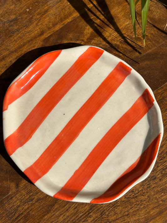 Orange Candy Swirl Snack Plate (Set of 2)