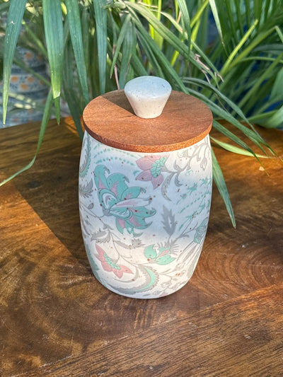 Pastel Heritage Wooden Lid Airtight Jar