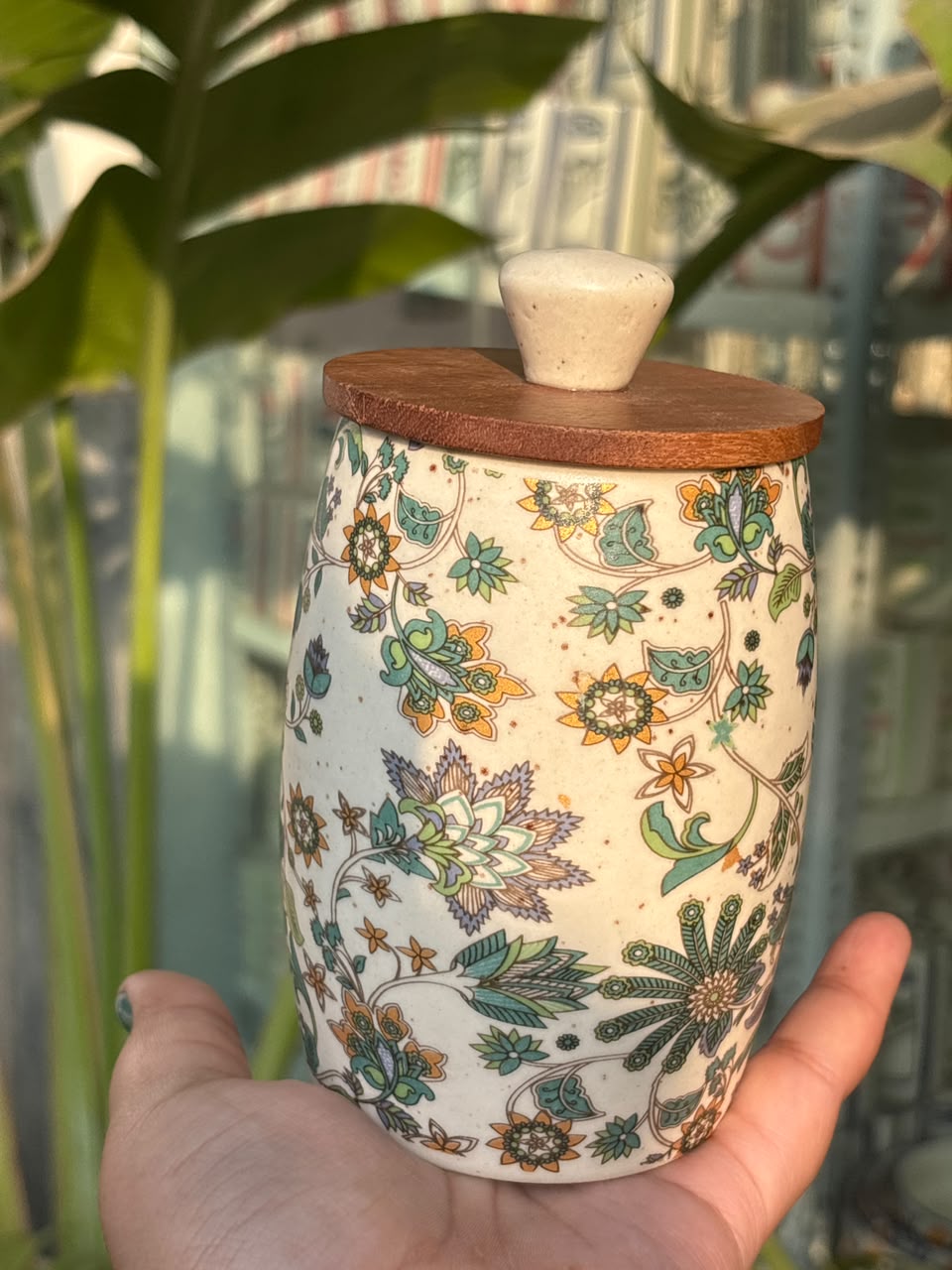 Persian Garden Wooden Lid Airtight Jar