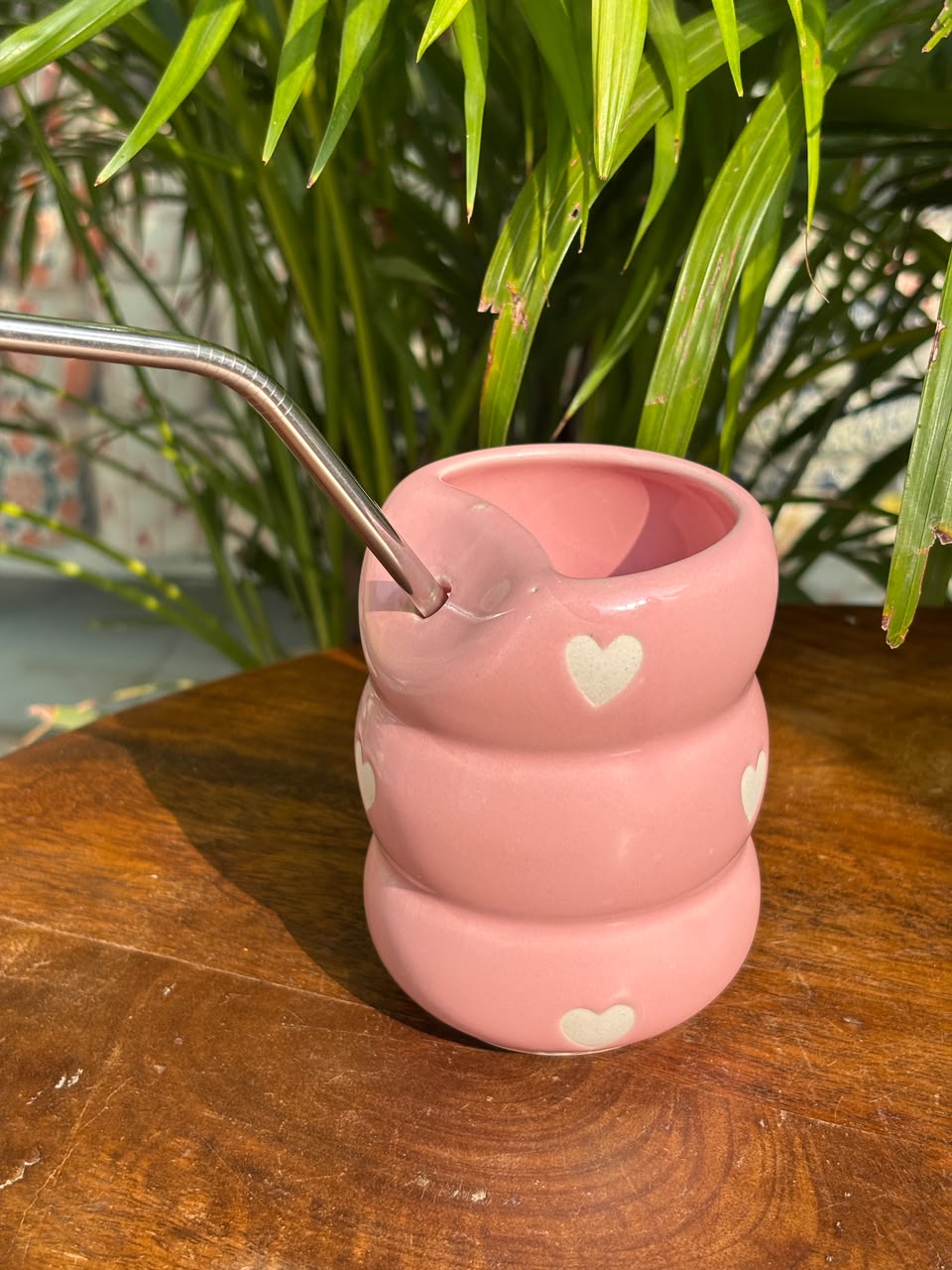 Pink Blush Heart Sipper