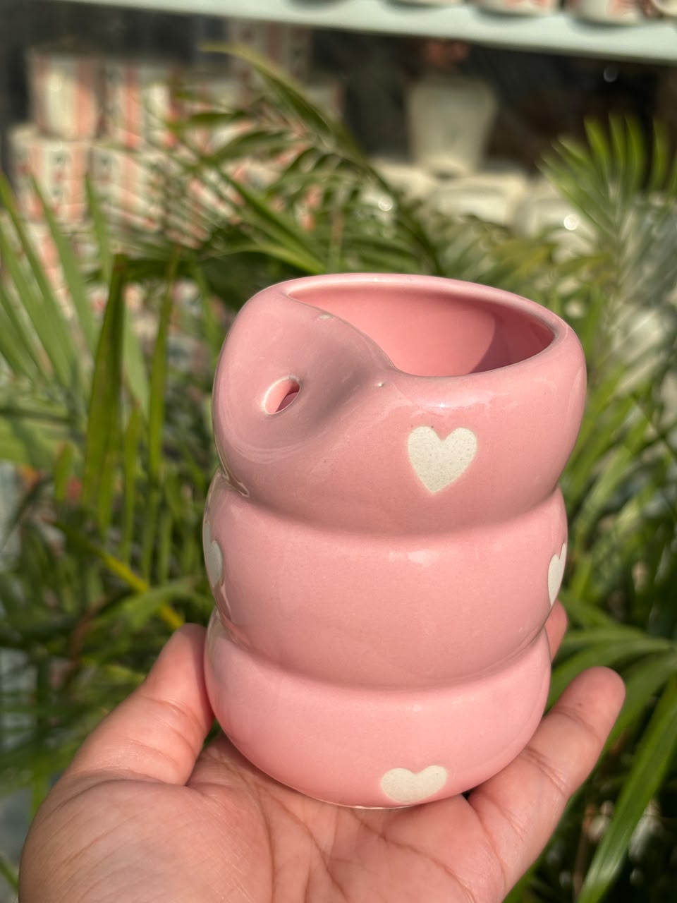 Pink Blush Heart Sipper