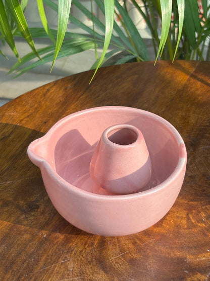 Pink Blush Matcha Bowl & Whisk Holder Set