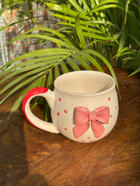 Pink Bow Polka Chunky Mug