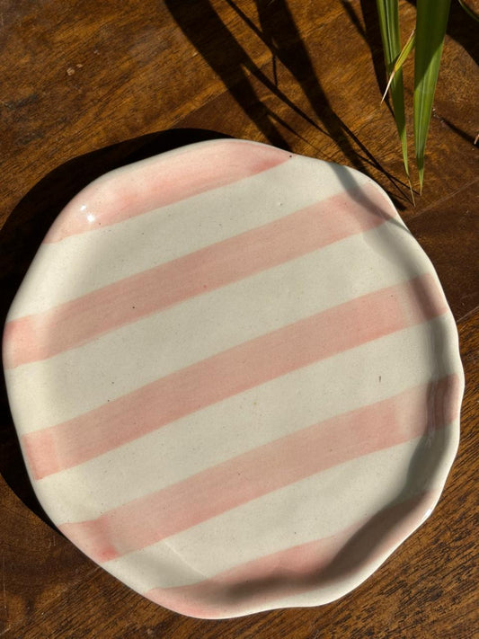 Pink Candy Swirl Snack Plate (Set of 2)