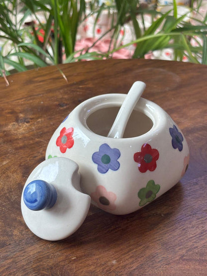 Rainbow Bloom Jar with Spoon