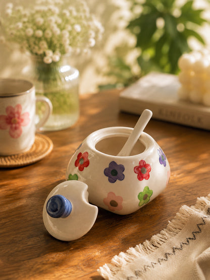 Rainbow Bloom Jar with Spoon