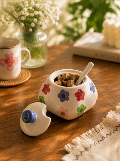 Rainbow Bloom Jar with Spoon