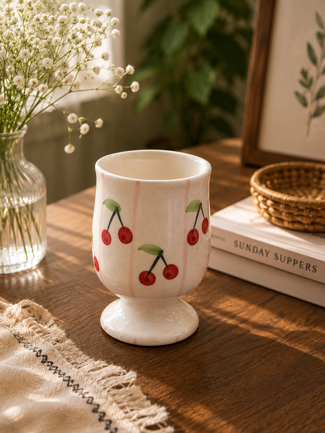 Red Berry Bloom Juice Glass