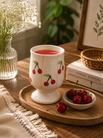 Red Berry Bloom Juice Glass