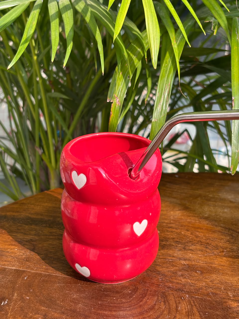 Red Blush Heart Sipper