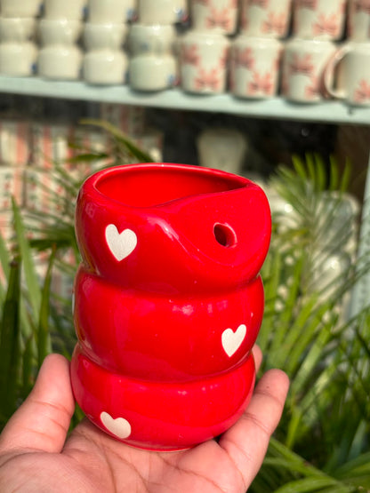 Red Blush Heart Sipper