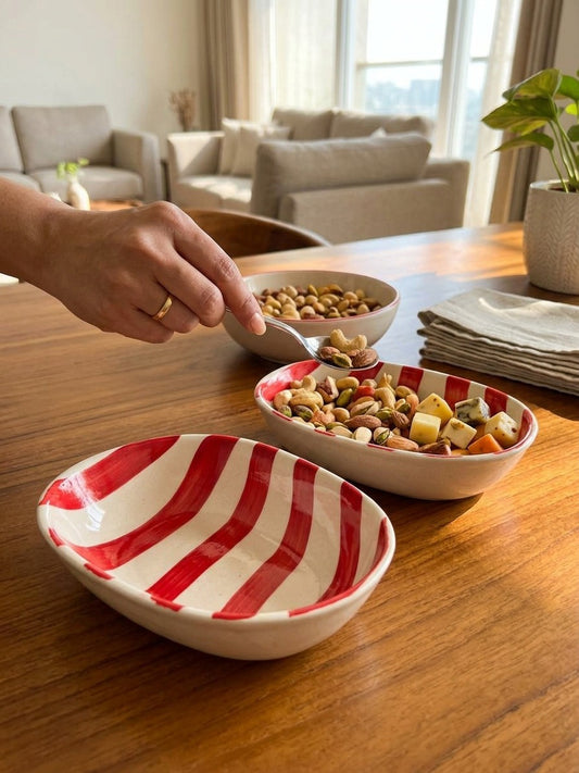 Red Candy Swirl Snack Bowl