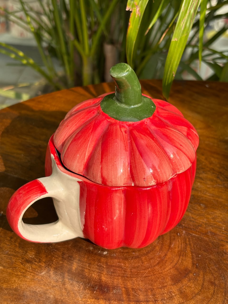 Red Pumpkin Mug with Lid