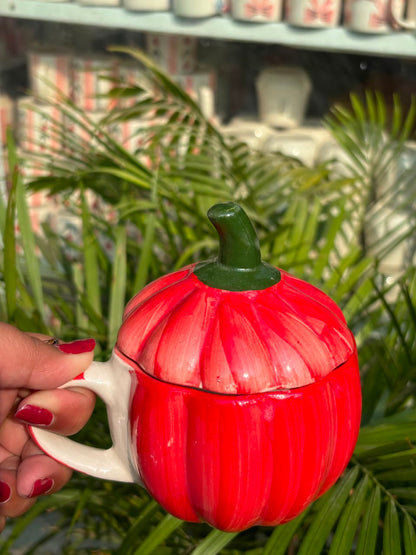 Red Pumpkin Mug with Lid