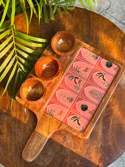 Royal Jaipur Tales Platter with 3 Dip Bowls