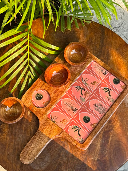 Royal Jaipur Tales Platter with 3 Dip Bowls