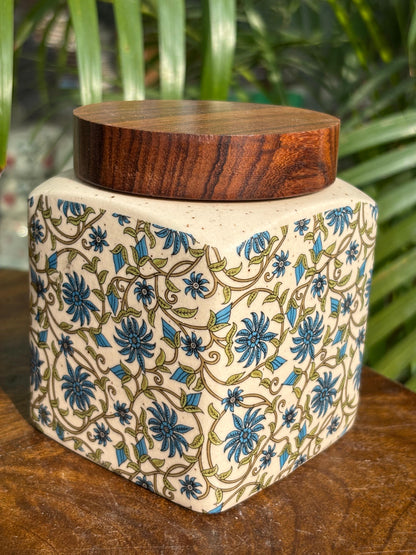 Royal Bloom Decal Print Air-tight Jar