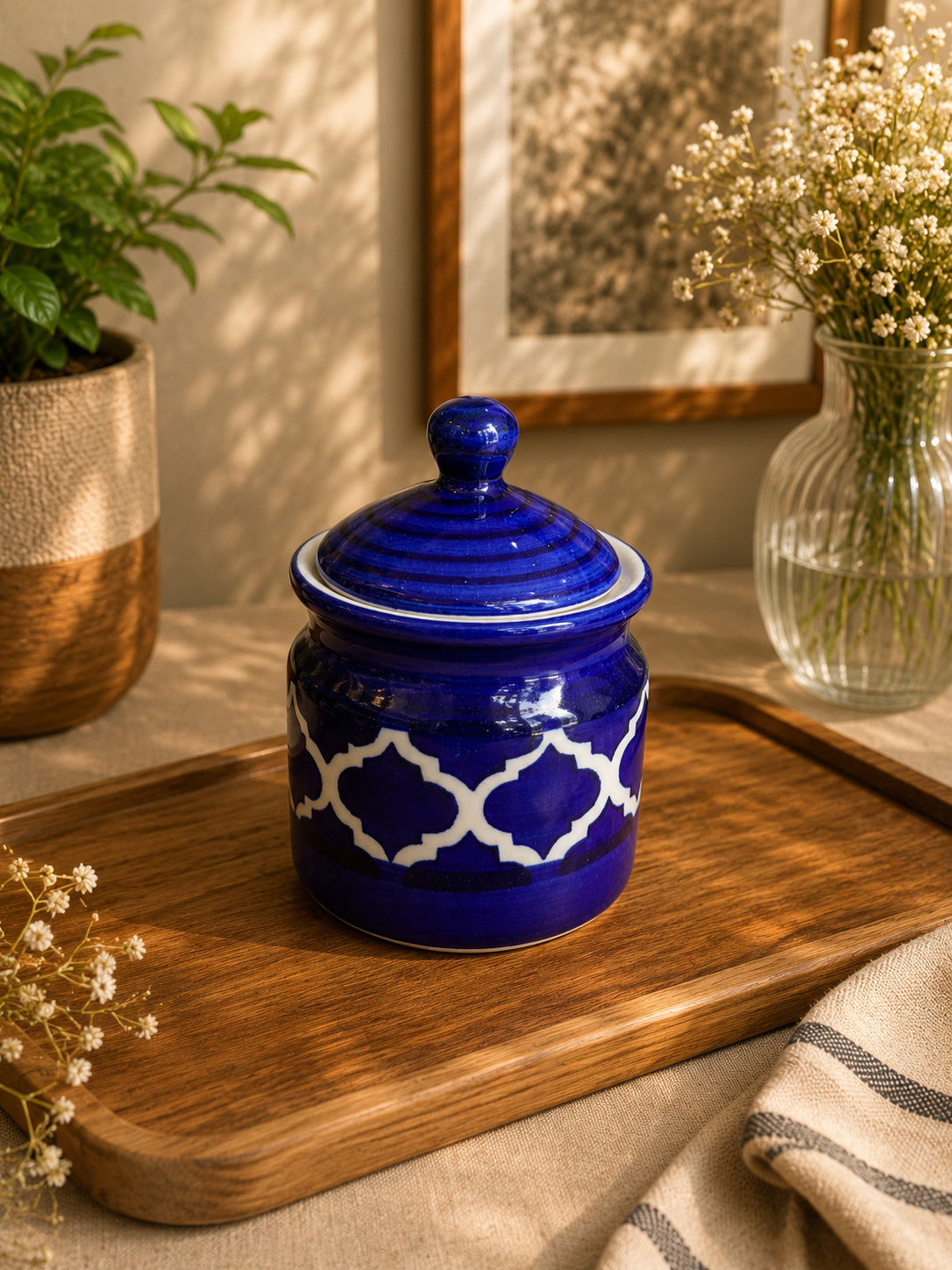 Royal Indigo Pickle/Spice Jars (Set of 2)