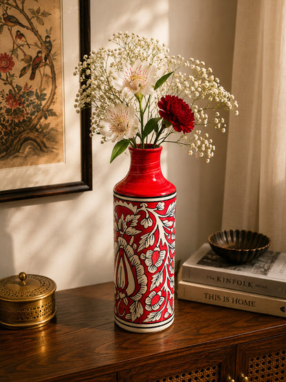 Ruby Blossom Vase