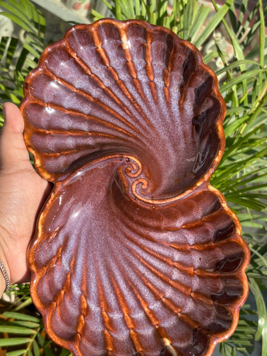 Rust Brown Swirl Serving Platter