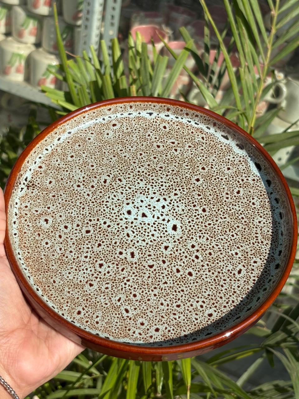 Sandstorm Speckle Platter with Dip Bowl