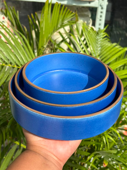 Santorini Blue Serving Bowl Set (Set of 3)