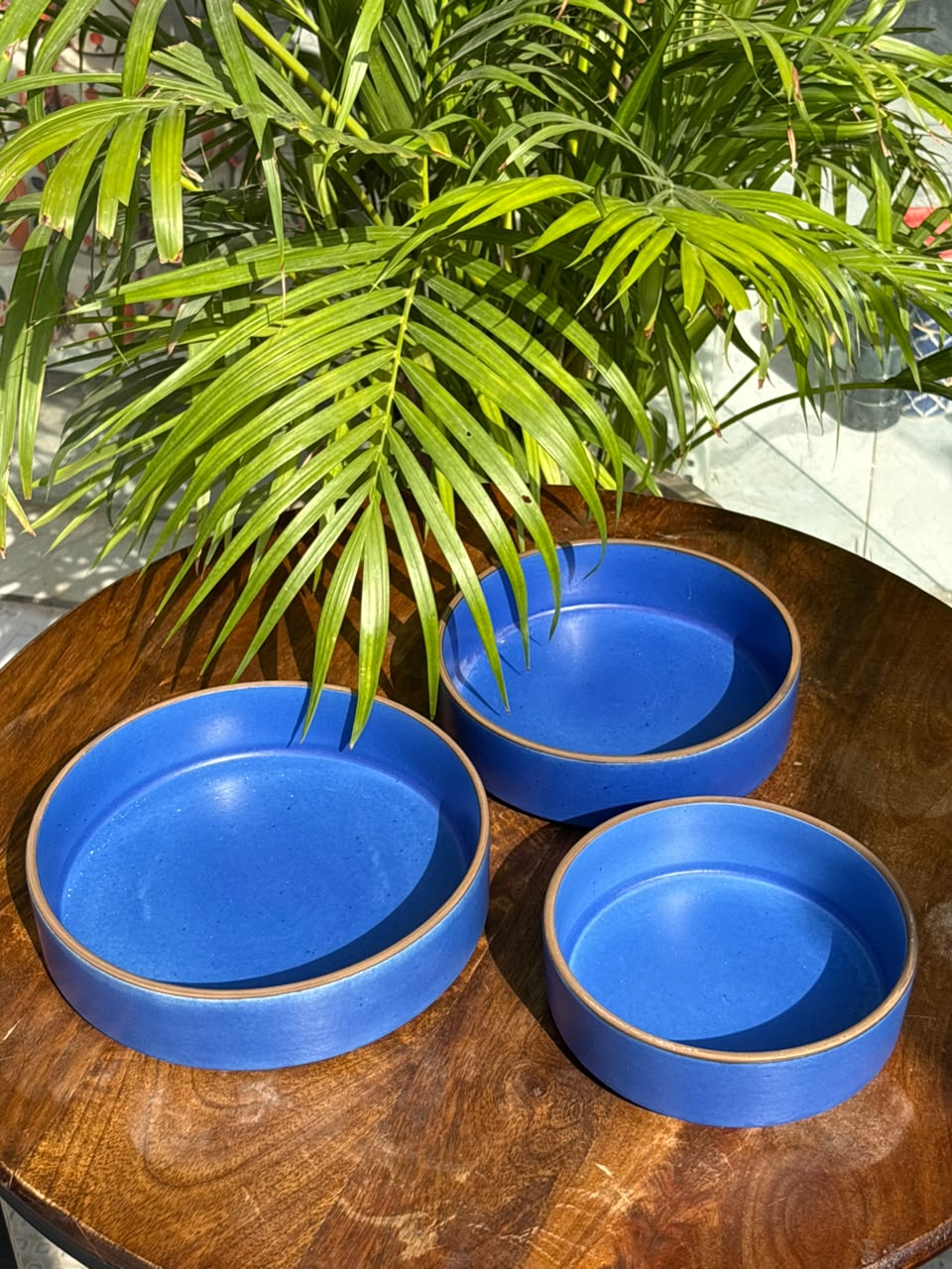 Santorini Blue Serving Bowl Set (Set of 3)