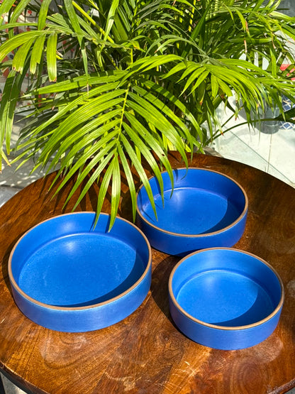 Santorini Blue Serving Bowl Set (Set of 3)