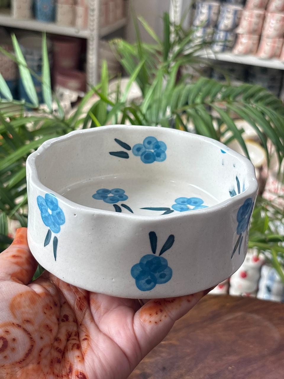 Sapphire Bloom Snack Bowl