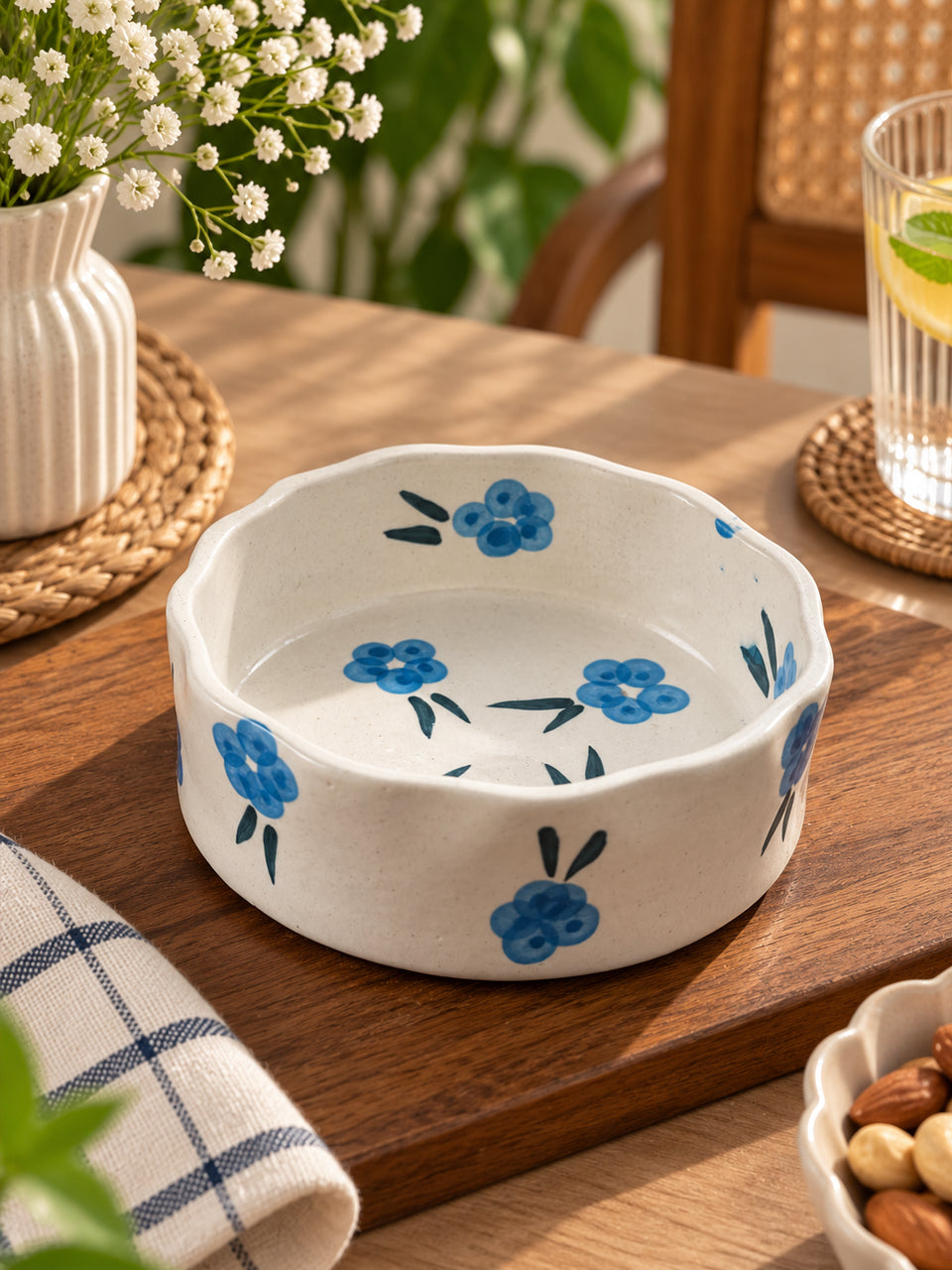 Sapphire Bloom Snack Bowl