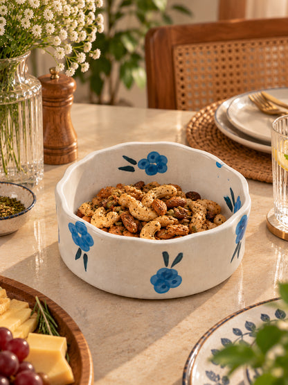 Sapphire Bloom Snack Bowl