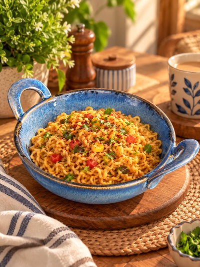 Sapphire Glaze Kadhai Bowl