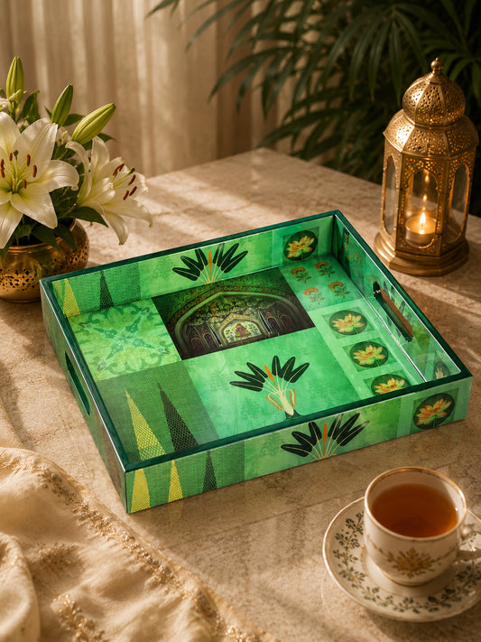 Sheesh Mahal Emerald Tray
