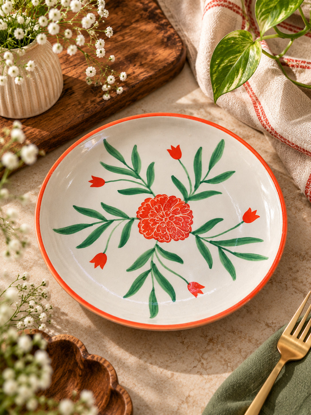 Sienna Bloom Snack Plates Set (Set of 2)