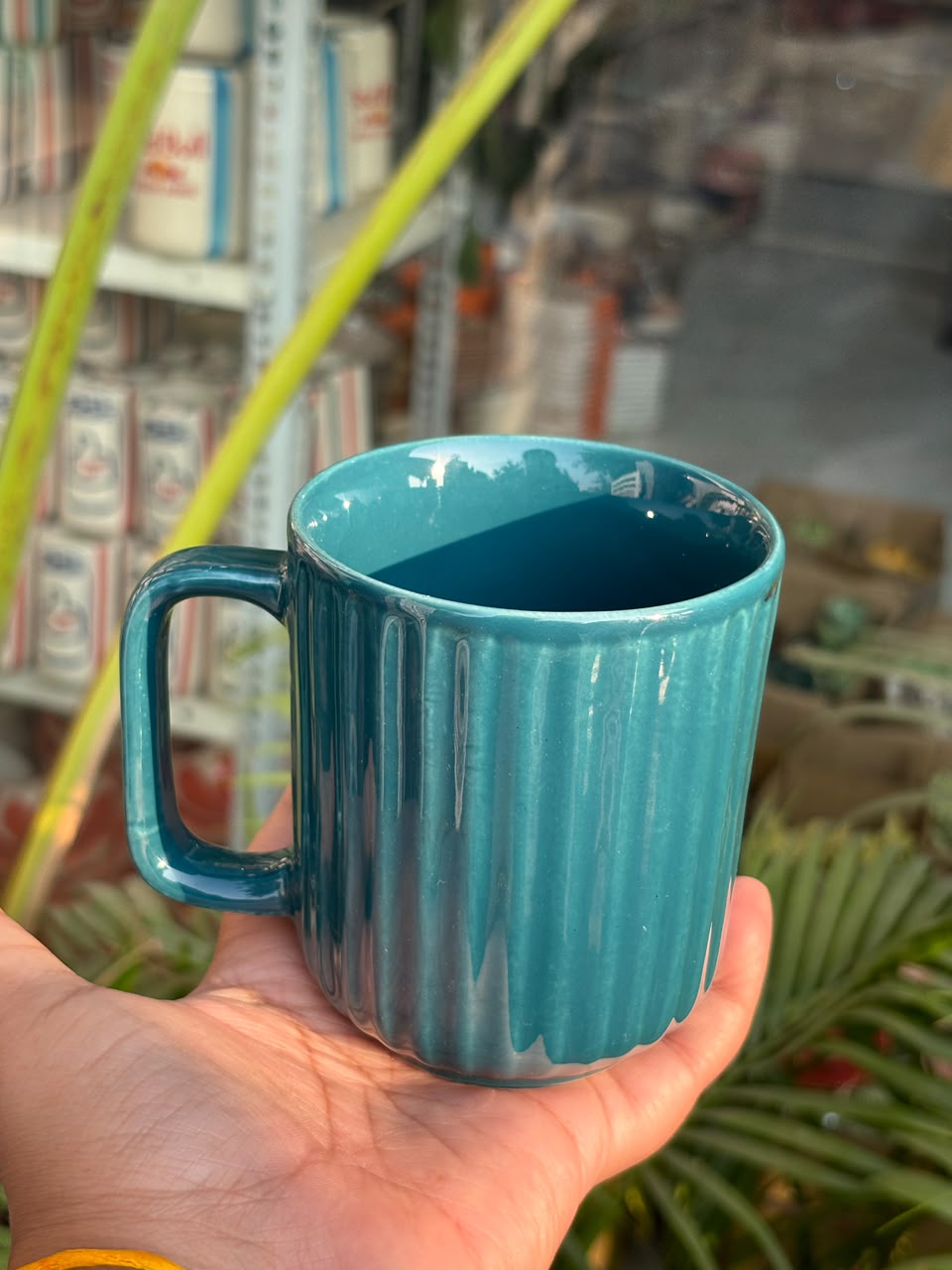 Teal Luxe Ribbed Mug